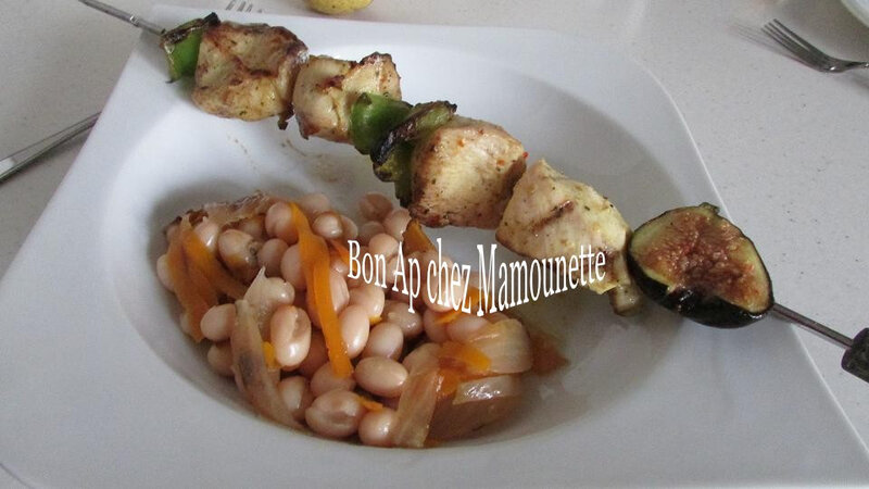 Brochettes filet poulet mariné figue aux cocos de Paimpol 017-