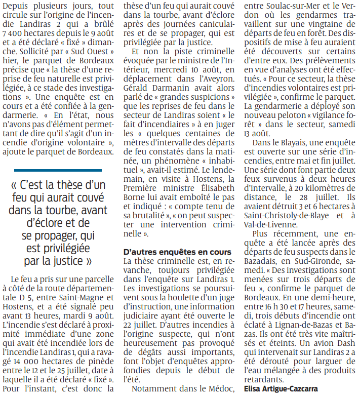2022 08 16 SO Le parquet privilégie la thèse d'une reprise naturelle2