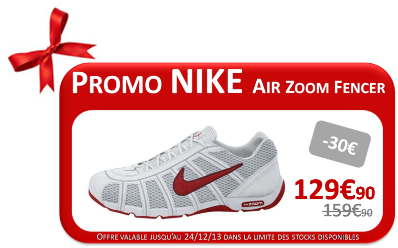 Escrime-promotions-chaussures-Nike-Noel-rouge-blanc