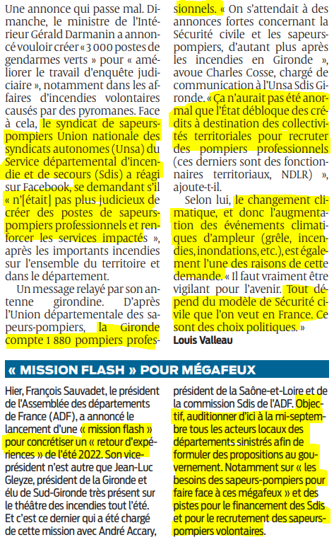 2022 08 23 SO Incendies en Gironde L'appel des pompiers pour recruter plus de professionnels2
