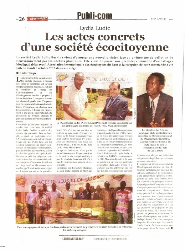 2013-10- Lydia Ludic Burkina emballages biodégradables 3