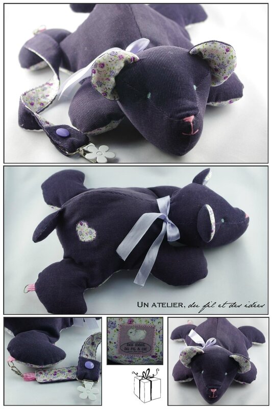 doudou ours polaire velours