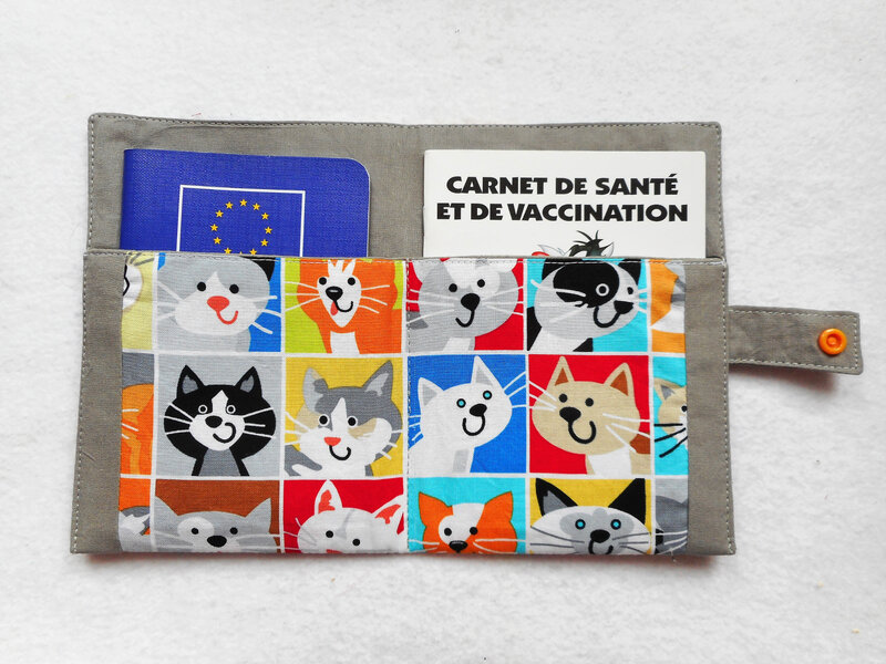 Protèeg carnet new trombi chat gris doublure