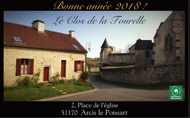 Bonne année 2018 avec le Clos de la Tourelle gîte de charme en Champagne