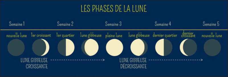 Les phases de la lune - cycle lunaire