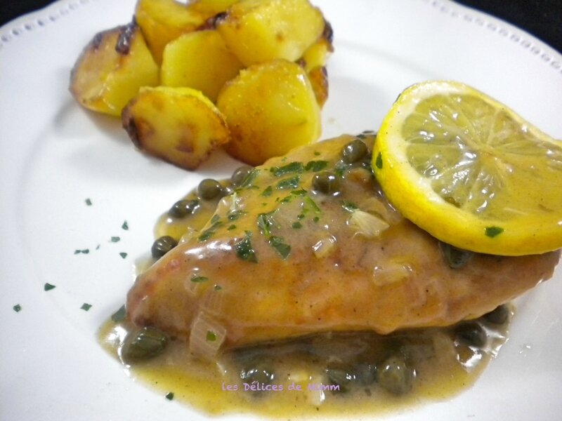 Filets de poulet, sauce au citron et aux câpres 5