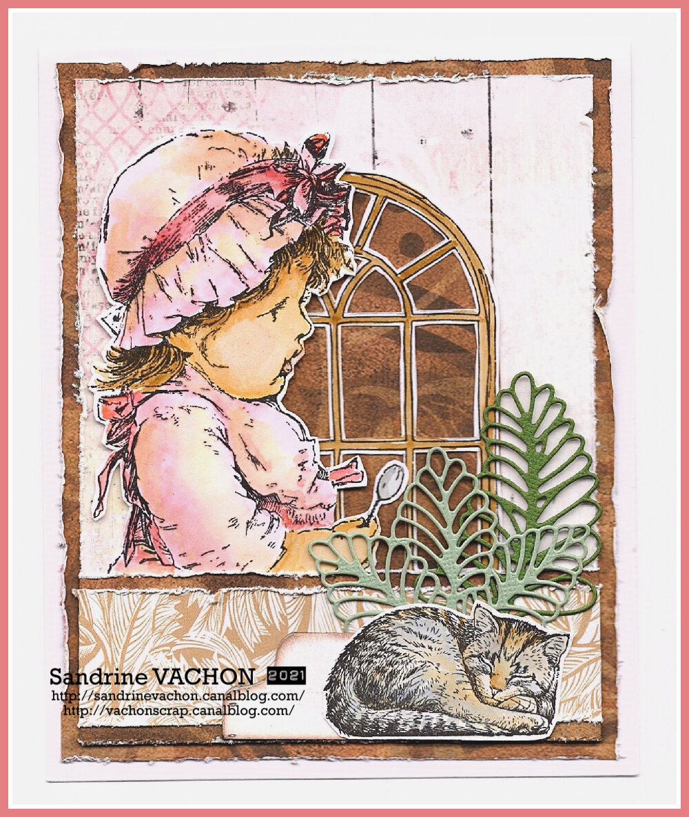 Sandrine VACHON carte petite fille rétro (1)