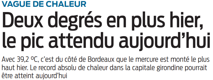 2022 06 18 SO Vague de chaleur deux degrés en plus hier le pic attendu aujourd'hui