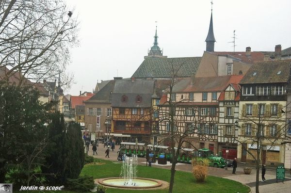 Vue de Colmar depuis une fenêtre de l'Unterlinden