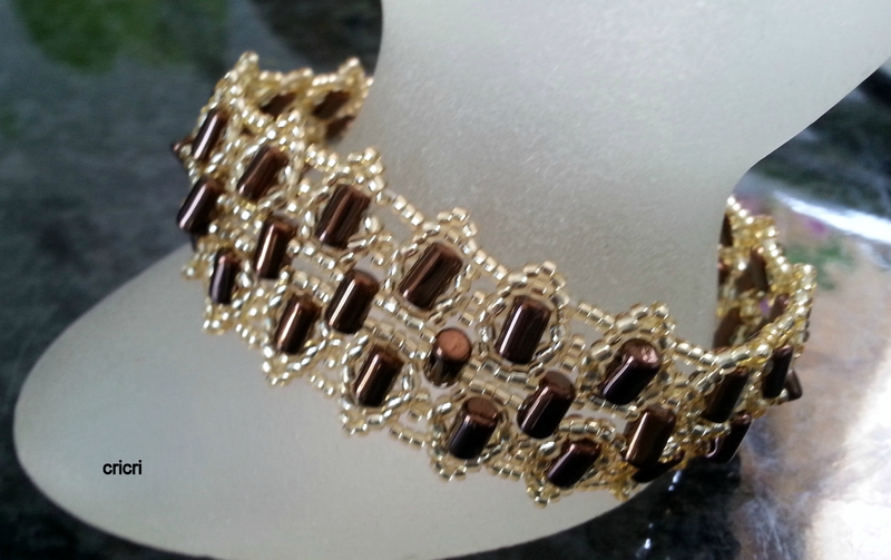 bracelet havane marron et or