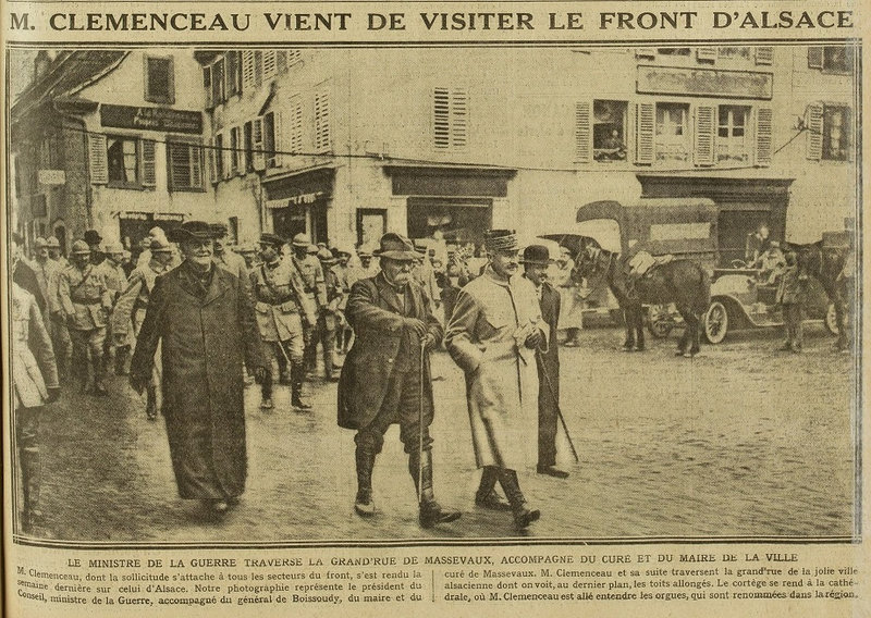 1918 02 21 Clémenceau à Masevaux L'Excelsior R