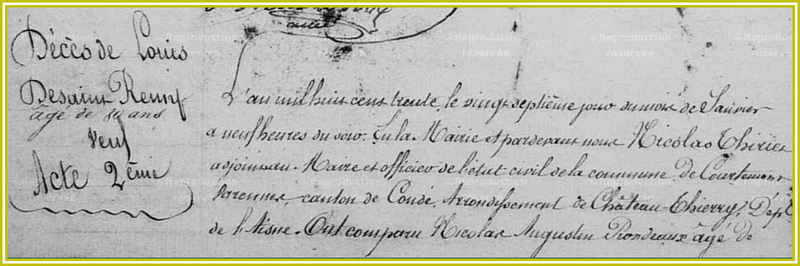 AD02 - DE SAINT-REMY Louis - décès