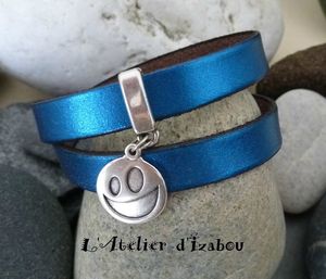 P1090723 modifié bracelet cuir bleu métallic