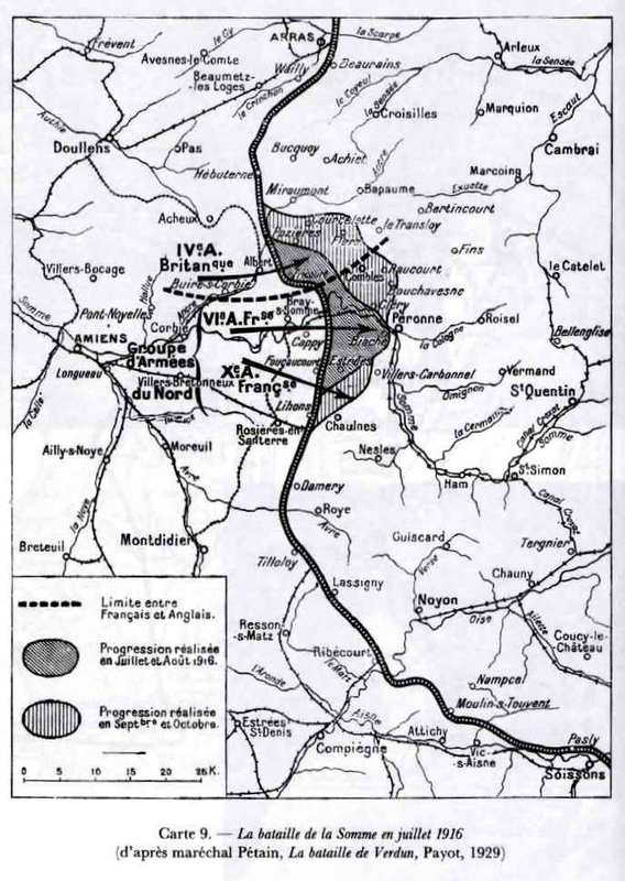 Carte Somme 1916