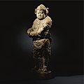 A rare <b>white</b> <b>marble</b> figure of a lokapala, Tang dynasty, 8th century