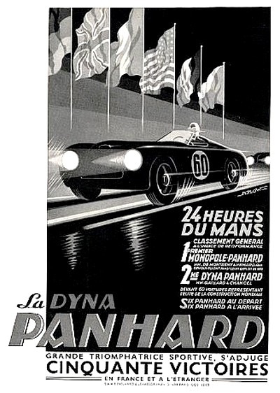 Panhard La Dyna 24 haures du Mans - Affiche de 1952