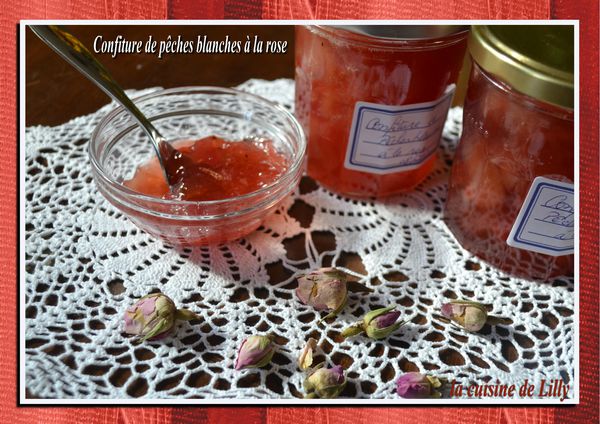 confiture de pêches à la rose