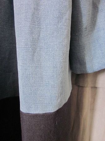 Manteau d'été bicolore en lin jeans et marine (3)