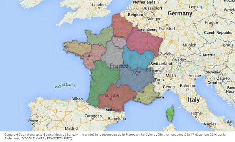 Carte France 13 régions