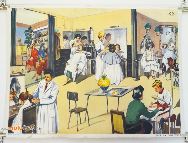 Affiche-CHEZ-LA-COIFFEUSE-2-Rossignol-muluBrok-Vintage