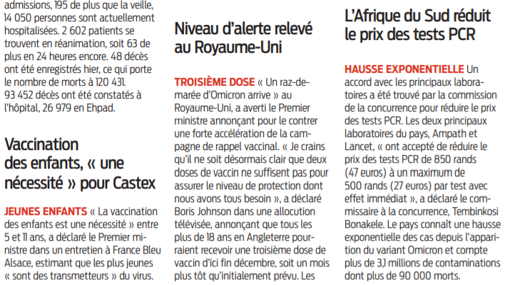 2021 12 13 SO Le Covid en France et dans le monde2