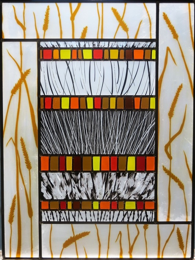 l'été sous la paille- vitrail contemporain-clotilde-gontel