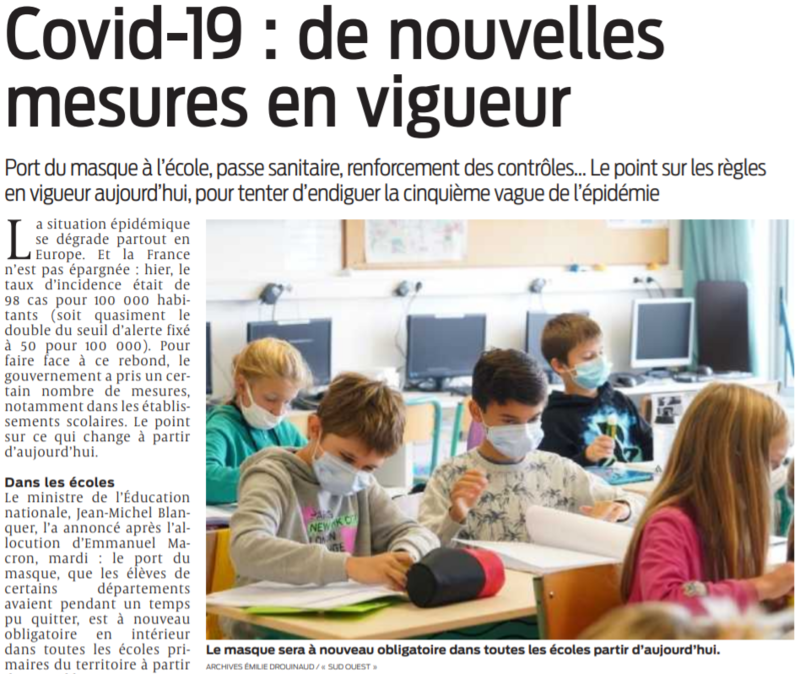 2021 11 15 SO Covid-19 de nouvelles mesures en vigueur