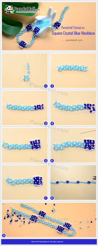 4-PandaHall-Tutorial-on-Square-Crystal-Blue-Necklace