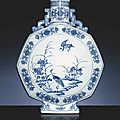 A magnificent and very rare underglaze-blue facetted moonflask, <b>Yongzheng</b> <b>six</b>-<b>character</b> <b>sealmark</b> and of the period (1723-1735)