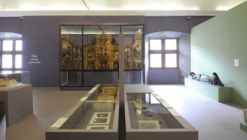 La galerie des cerfs pendant l'exposition Un nouveau monde, Naissance de la Lorraine moderne en 2013 (cliché Musée lorrain)
