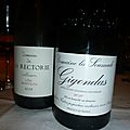 Un dîner en rive droite de Bordeaux : les vins rouges : Gigondas, Collioure, Cornas, la Grange des Pères, Espagne : Oloroso 