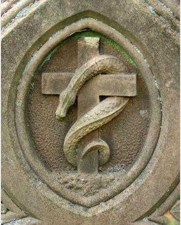 serpent d'airain, mur d'église