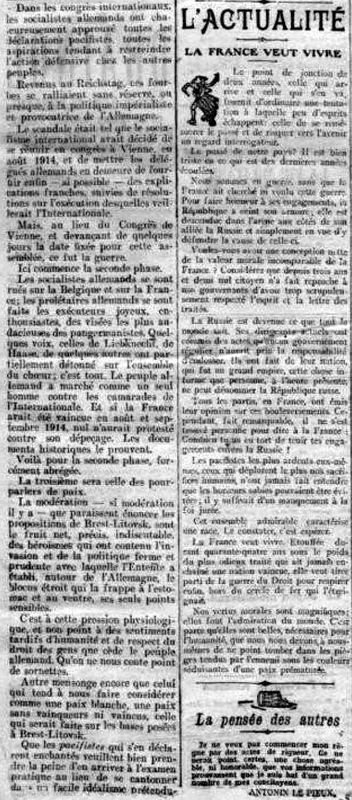 XiX siècle 01 01 1918-2