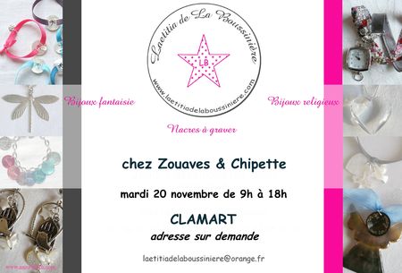 12-1-20 vente chez Zouaves & Chipette