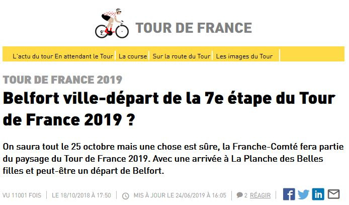 Capture ER 18 octobre 2018 Tour de France 2019