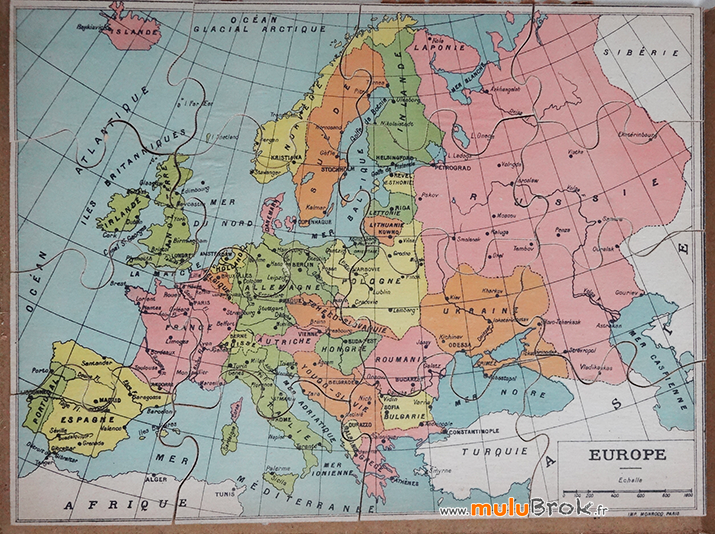 PUZZLE-BOIS-Ancien-EUROPE-muluBrok-Brocante