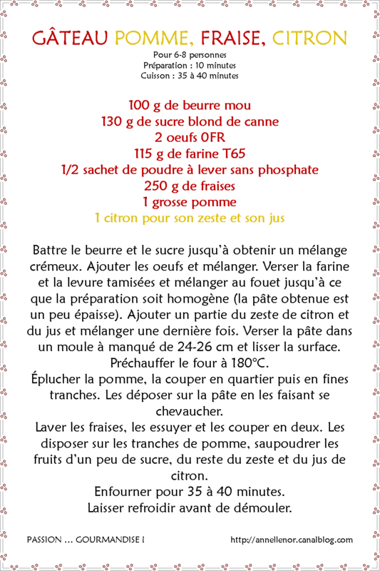 Gâteau pomme, fraises & citron_fiche