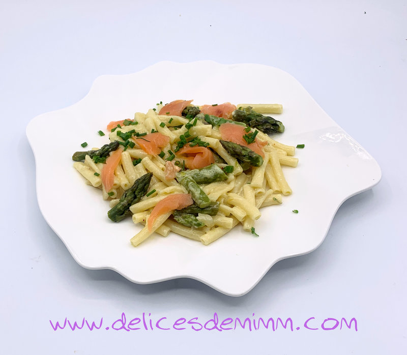 Pâtes au saumon fumé et aux asperges vertes 3