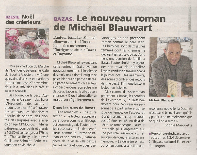 Le nouveau roman de Michaël Blauwart