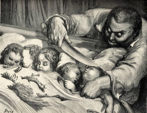 L'Ogre égorgeant ses propres fille - Illustration de Gustave Doré