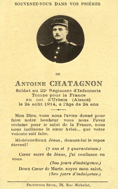 CHATAGNON Antoine prières