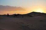 Coucher de soleil dans les dunes de Merzouga