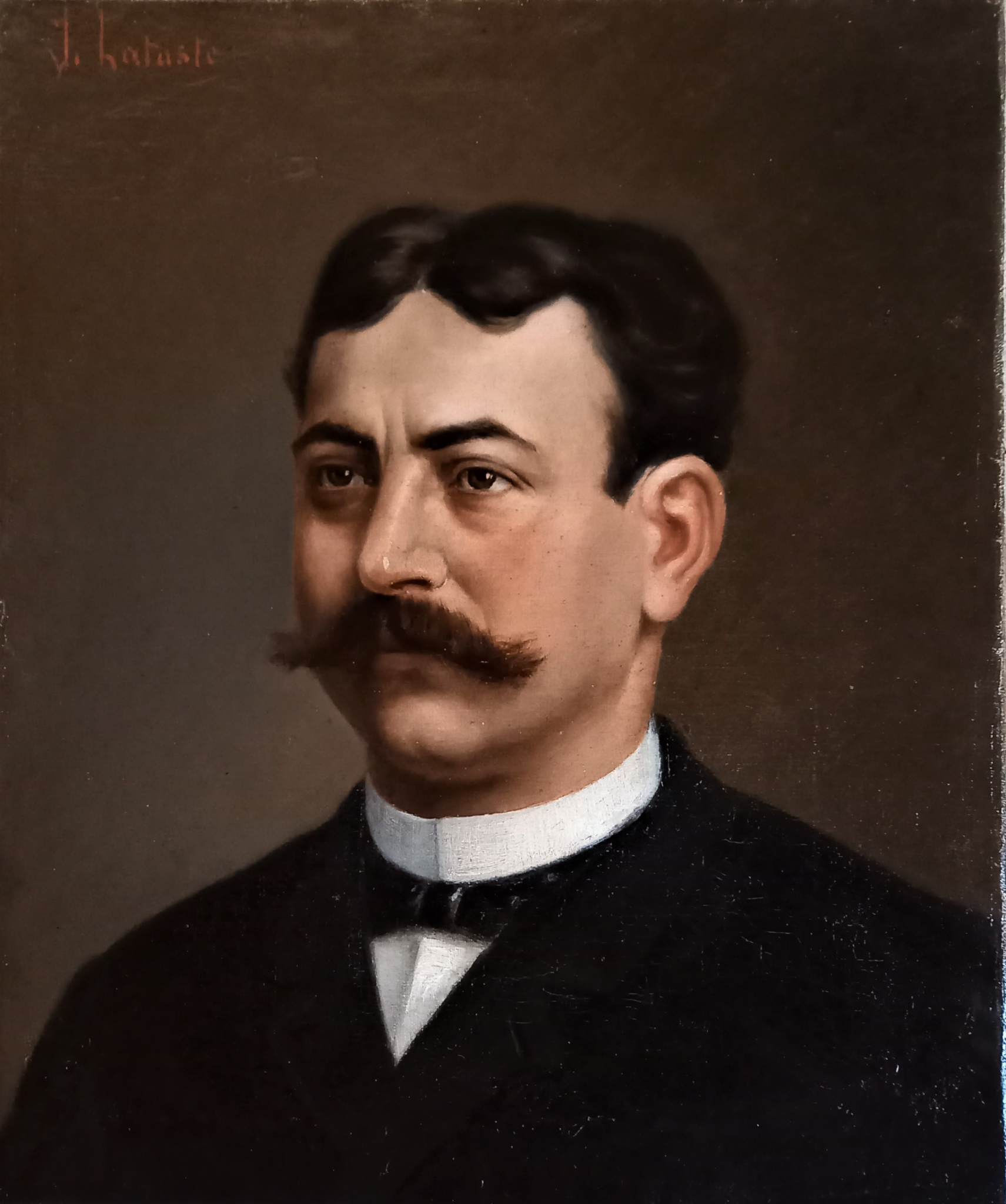 Portrait de Guy de Maupassant par J Hastaste après restauration