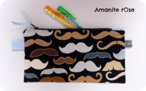 Trousse d'écolier Noire Moustaches