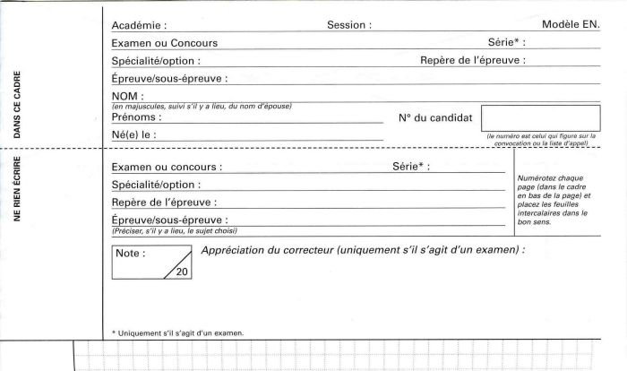 Feuille examen