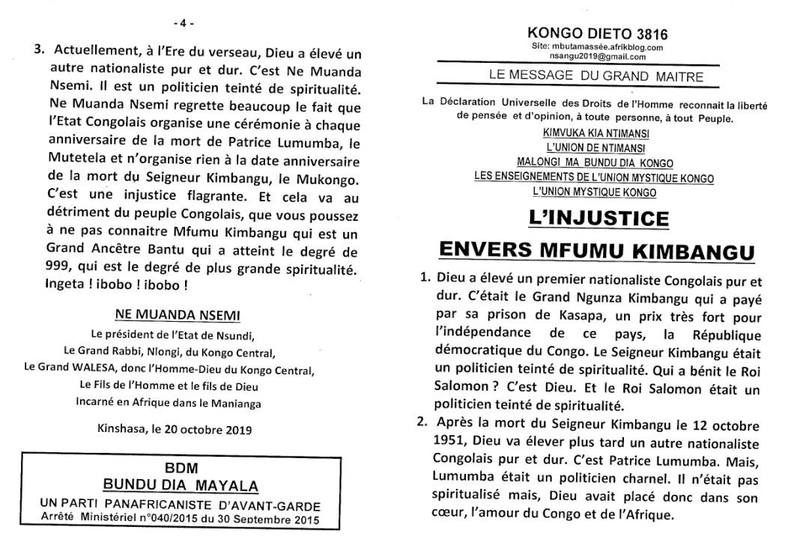 L'INJUSTICE ENVERS MFUMU KIMBANGU a