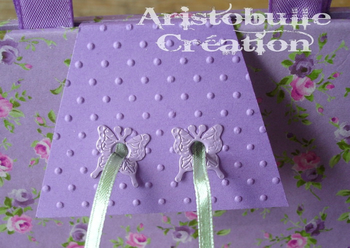 Sac cadeau mauve - détail rabat