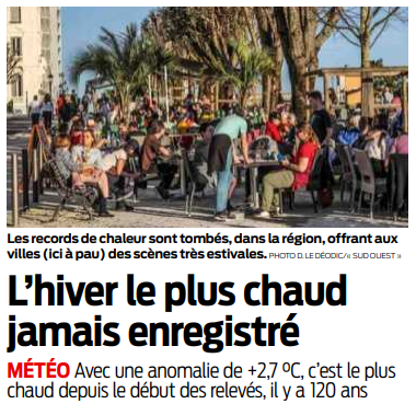 2020 02 29 SO L'hiver le plus chaud jamais enregistré
