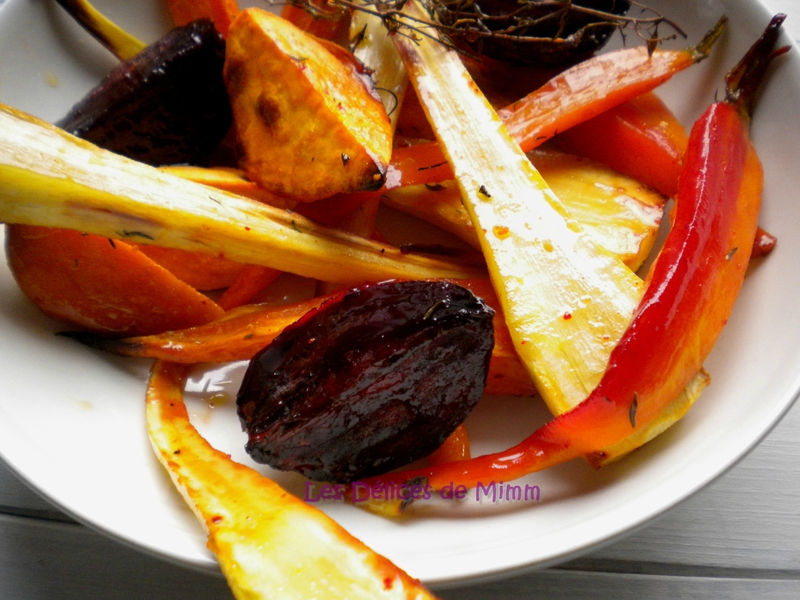 Légumes confits au four au sirop d’érable