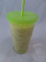Smoothie pêche, poire basilic